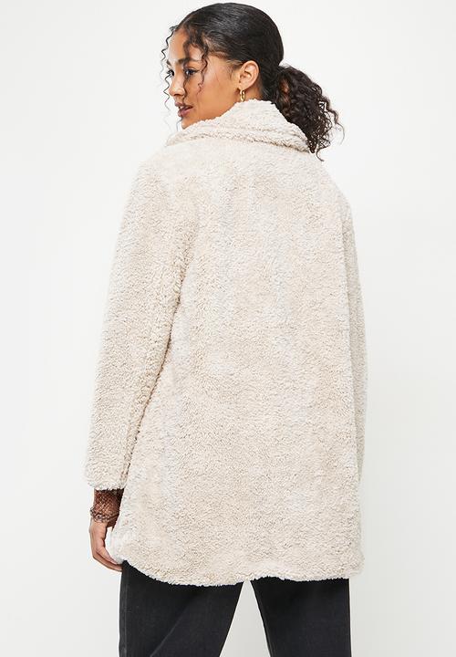 Koton - Teddy long coat - grey