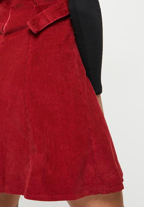 Koton - Sleeveless midi belt detailed dress - burgundy