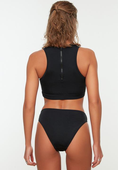 Trendyol - V cut bikini bottoms - black