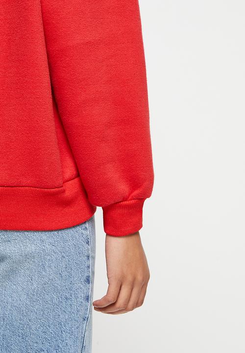 Koton - Crew neck printed sweatshirt - red