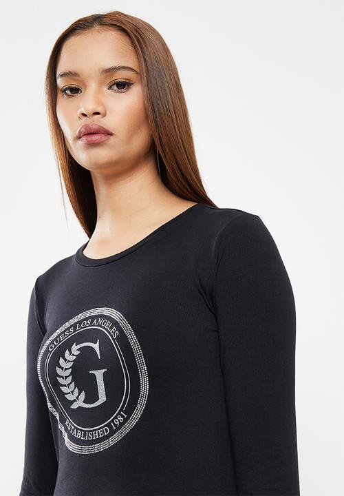GUESS - Longsleeve logo - jet black