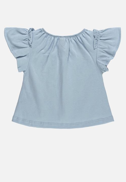 UP Baby - Blouse and linen shorts - blue & beige