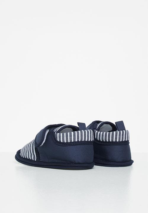 Pop Candy - Boys stripe booties - navy