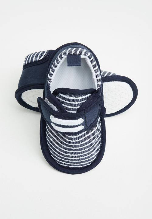 Pop Candy - Boys stripe booties - navy
