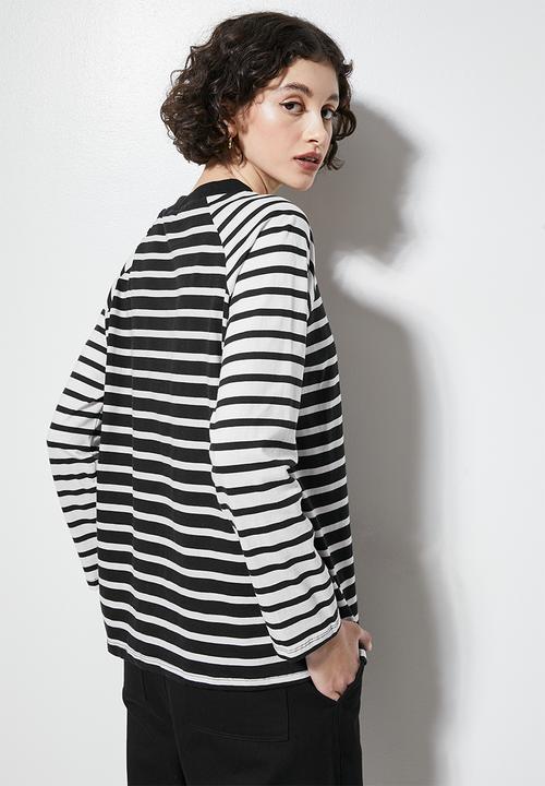 Superbalist - Striped easy fit tee - black & white