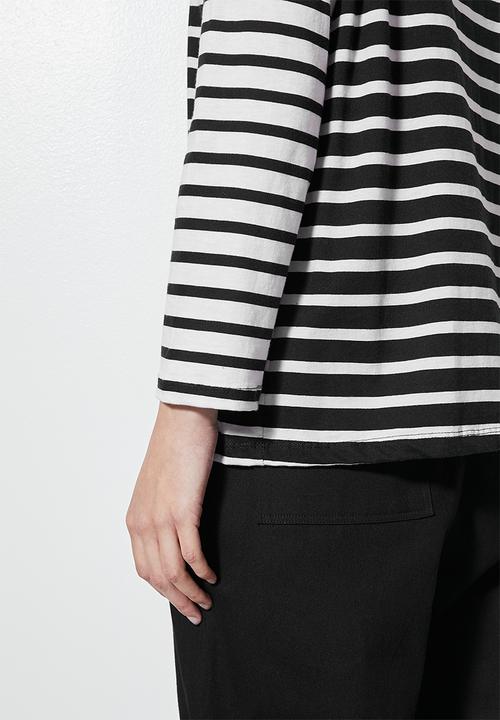 Superbalist - Striped easy fit tee - black & white