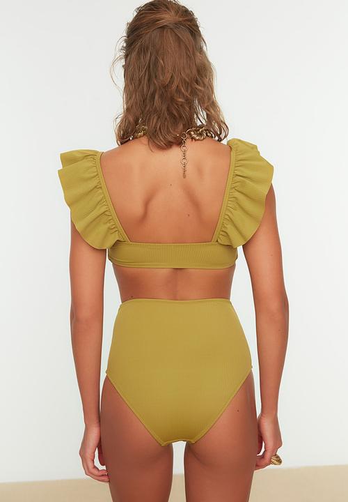 Trendyol - High waist bikini bottom - green