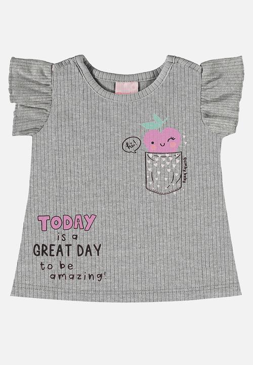 Quimby - Blouse and denim shorts - grey