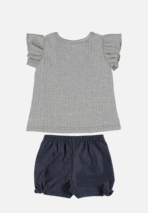 Quimby - Blouse and denim shorts - grey