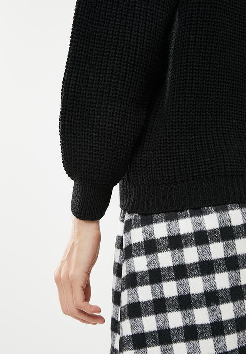 Me&B - Collar cardigan plain - black