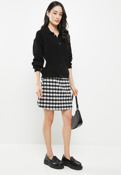 Me&B - Collar cardigan plain - black
