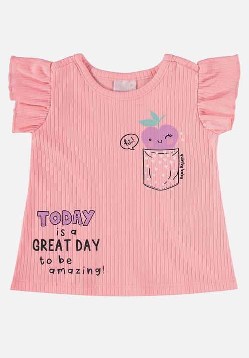 Quimby - Blouse and denim shorts - pink