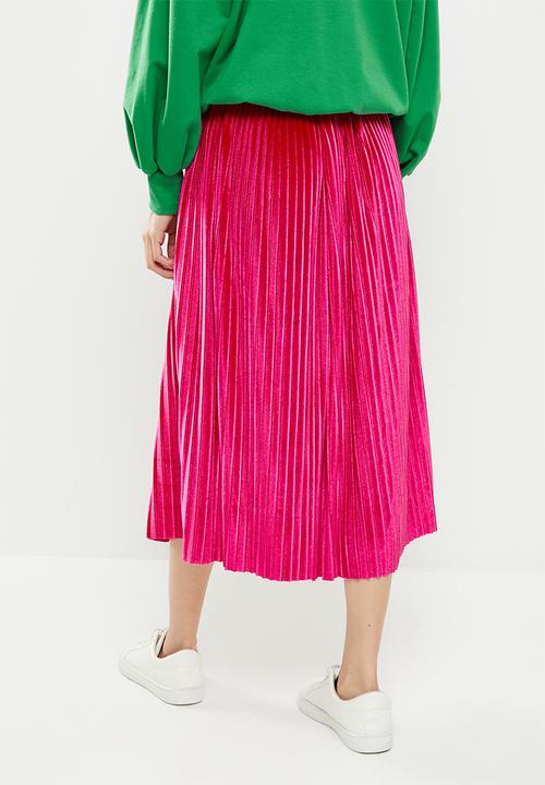 Me&B - Velvet maxi skirt - pink