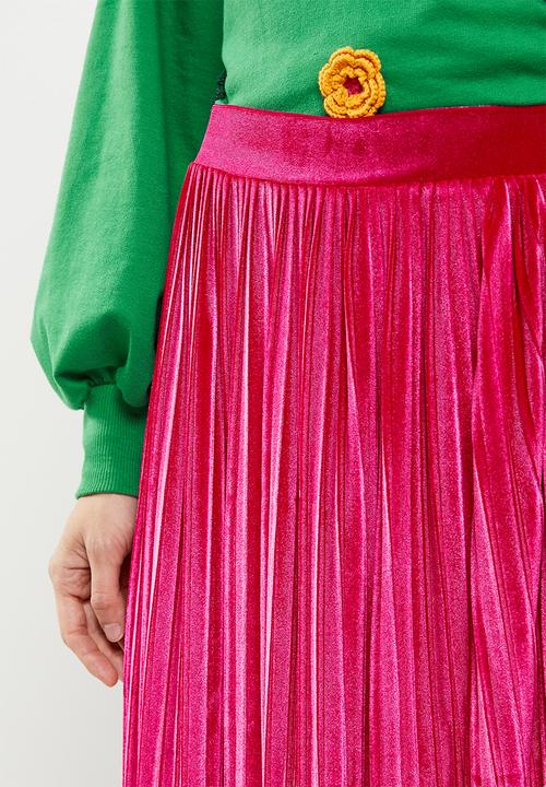 Me&B - Velvet maxi skirt - pink