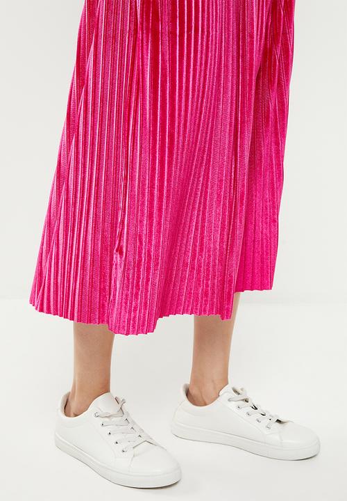 Me&B - Velvet maxi skirt - pink