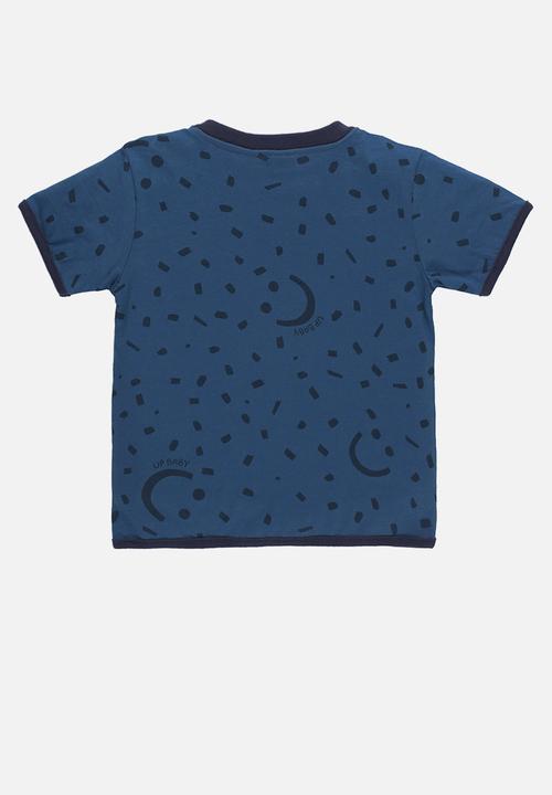 UP Baby - Tee and sweat bermuda - blue & navy