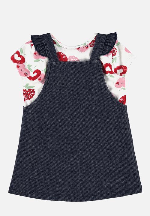 Quimby - Pinafore dress and blouse - white