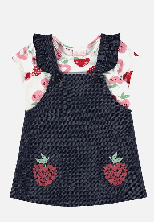 Quimby - Pinafore dress and blouse - white