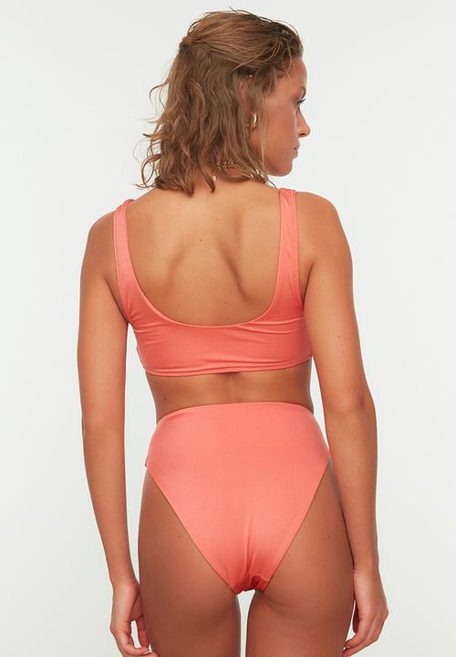 Trendyol - Glitter detailed bikini bottoms - cinnamon