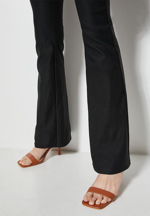 VELVET - Formal pull on kickflare pant - black