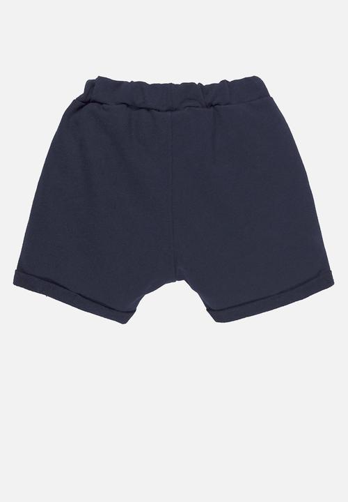 UP Baby - Bodysuit, bib and sweat bermuda - off white & navy