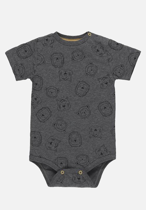 UP Baby - Bodysuit, bib and sweat bermuda - grey & sand