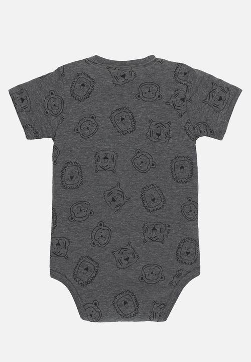 UP Baby - Bodysuit, bib and sweat bermuda - grey & sand