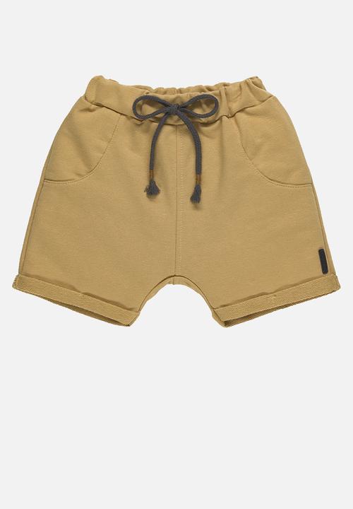 UP Baby - Bodysuit, bib and sweat bermuda - grey & sand
