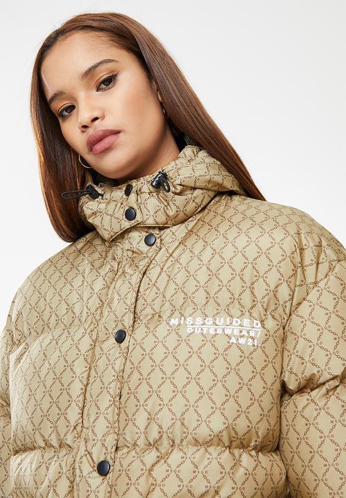 Missguided - Msgd chain print puffer - stone