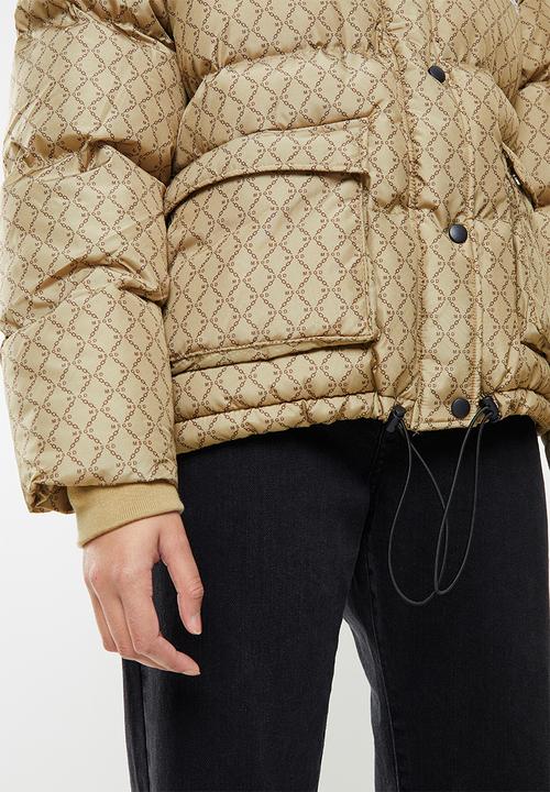 Missguided - Msgd chain print puffer - stone