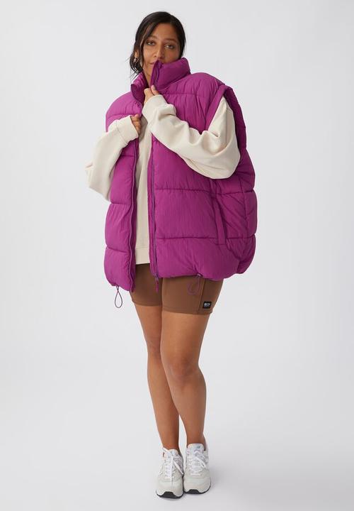 Cotton On - Curve active recycled mother puffer vest - deep orchid