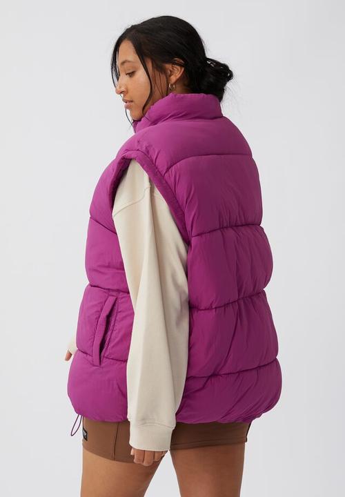 Cotton On - Curve active recycled mother puffer vest - deep orchid