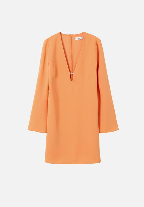 MANGO - Dress almond - light pastel orange