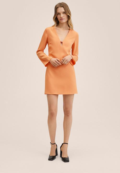 MANGO - Dress almond - light pastel orange