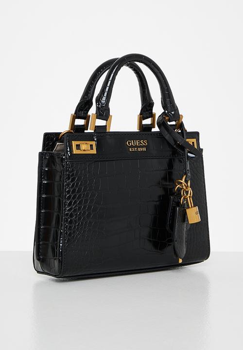 GUESS - Katey croc luxury satchel - black
