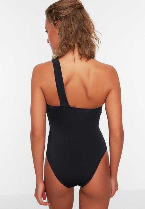 Trendyol - One shoulder swimsuit - black