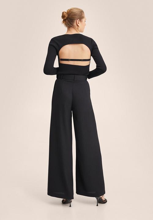 MANGO - Trousers smart - black