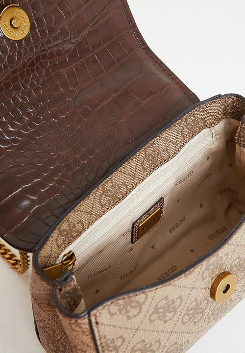 GUESS - Rossana mini crossbody flap - latte 