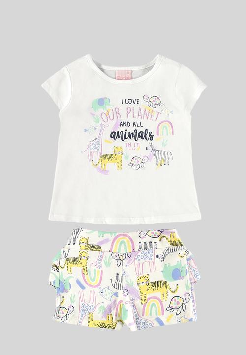 Quimby - T-shirt and shorts set - white