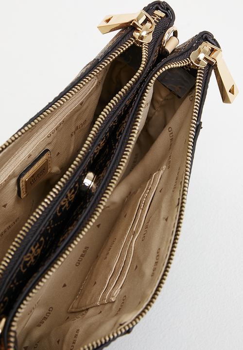 GUESS - Noelle dbl zip crossbody - brown logo