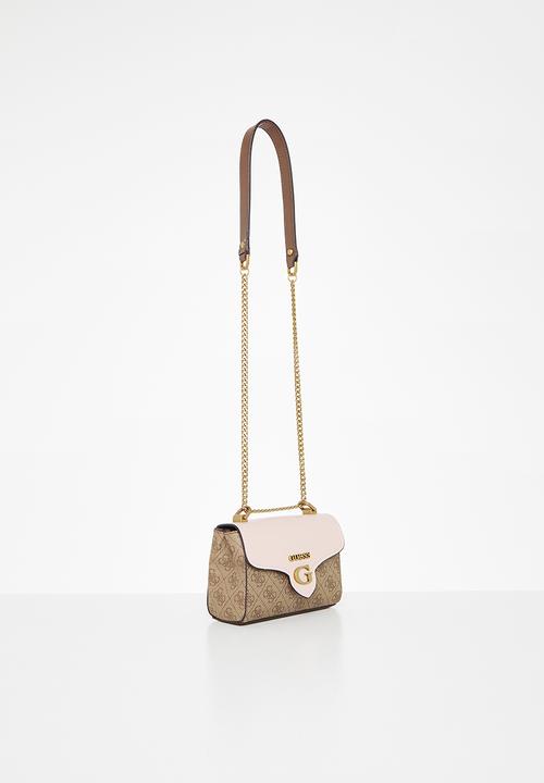 GUESS - Rossana mini crossbody flap - latte & shell