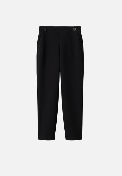 MANGO - Trousers dorito - black