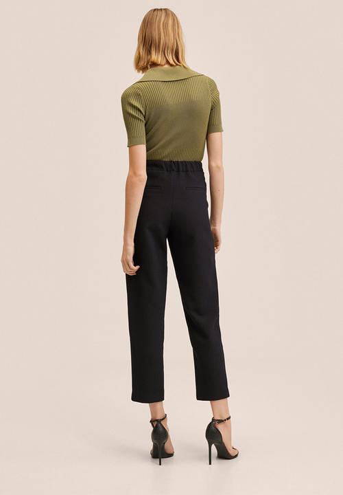 MANGO - Trousers dorito - black