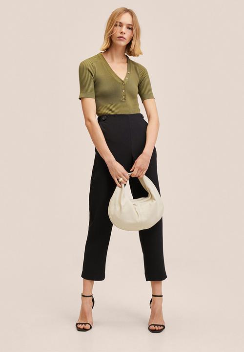 MANGO - Trousers dorito - black