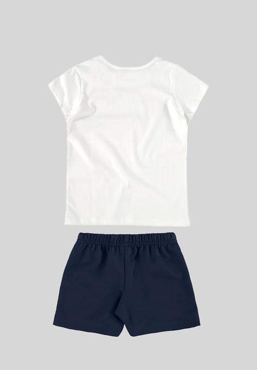 Bee Loop - Blouse and sweatshorts - white & blue