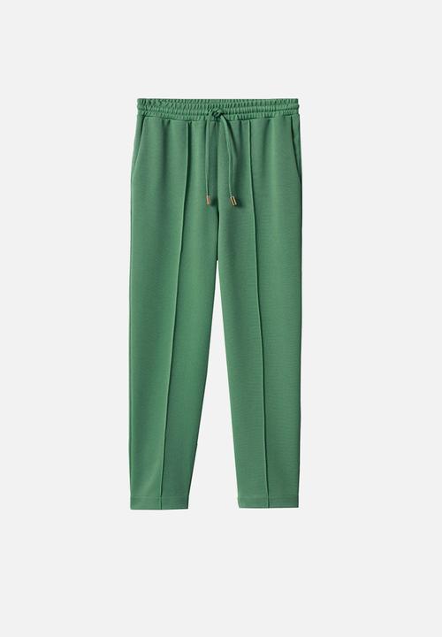 MANGO - Trousers florida2 - green