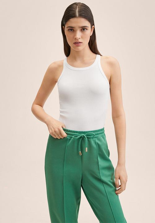 MANGO - Trousers florida2 - green