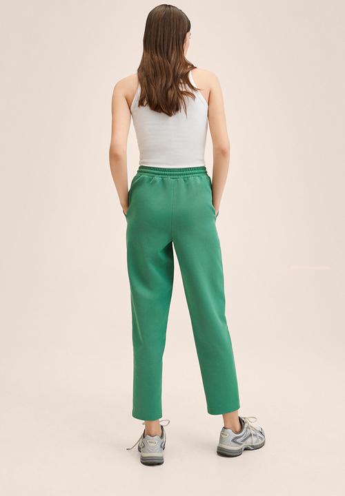 MANGO - Trousers florida2 - green