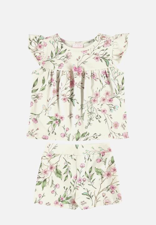 Quimby - Jersey blouse and shorts - off white