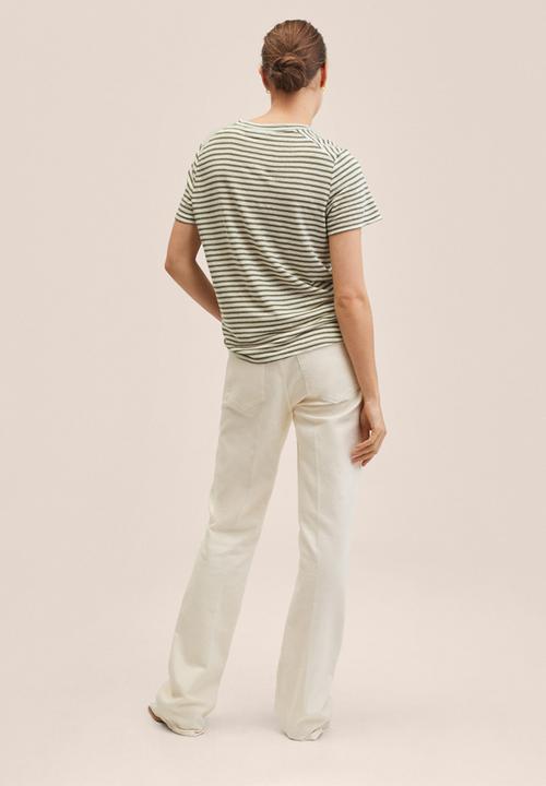 MANGO - T-shirt lisino - light beige